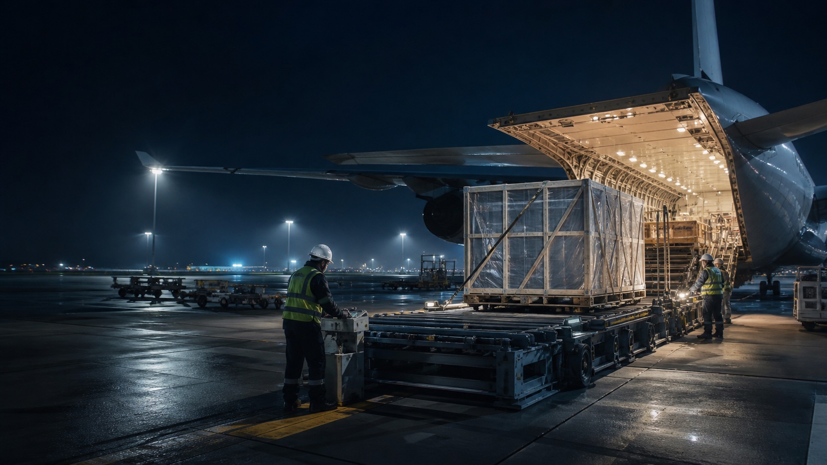 Air cargo operations supporting international delivery